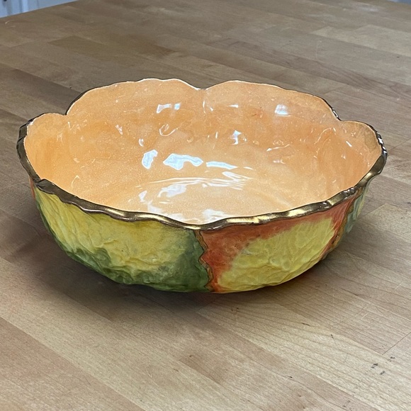 Vintage Japanese Green Cabbage Leaf Plate (c.1950s–60s)